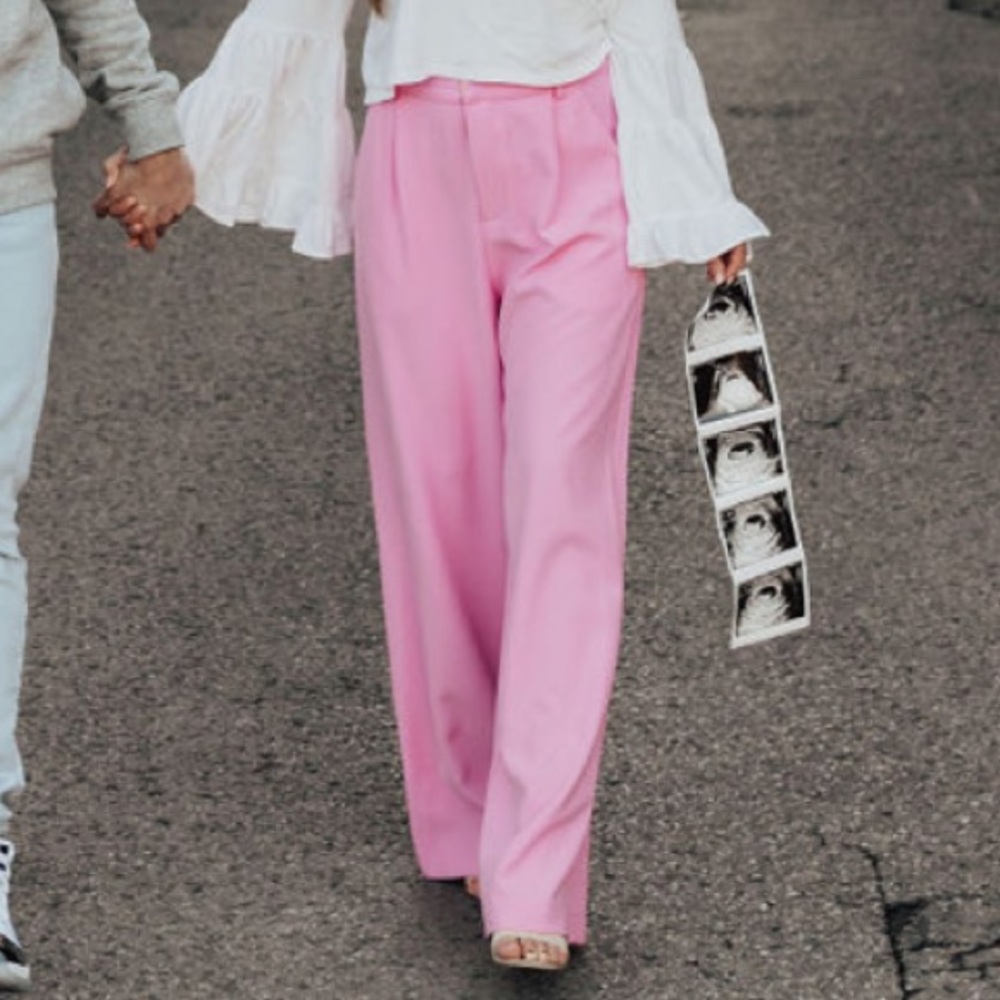 pleated pink bottoms